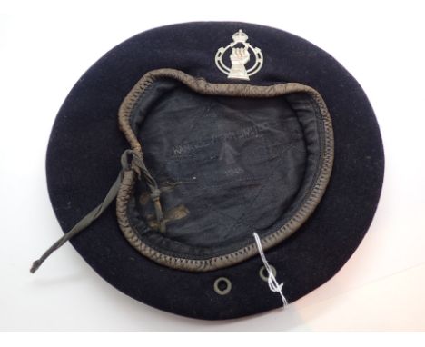 British Army black beret with RAC badge 