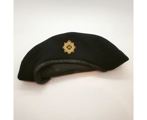 British Army black beret with RASC badge 