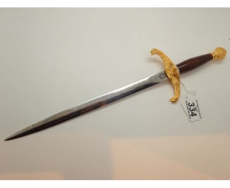 Small sword by Wilkinson Sword to celebrate fifty years of peace since 1945 