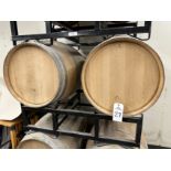 Lot of (2) Wooden Barrels with Barrel Rack | Rig Fee $75