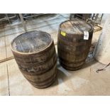 Lot of (2) Wooden Barrels | Rig Fee $75