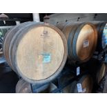 Lot of (2) Wooden Barrels with Barrel Rack | Rig Fee $75
