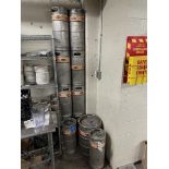 Lot of (10) Stainless Steel Sixtels and (1) Stainless Steel Half Barrel | Rig Fee $50