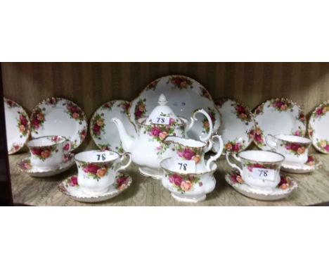 22 Pce Royal Albert Old Country Rose Tea Service