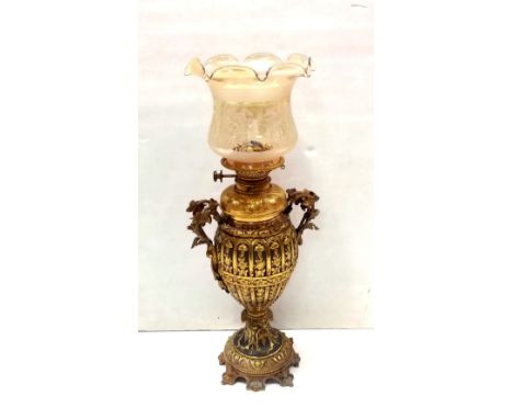 Vict Brass Oil Lamp