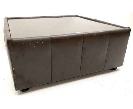 Ladder up holstered coffee table inset glass topDimensions: Height:&nbsp;37cm&nbsp; Length/Width:&nbsp;89cm&nbsp; Depth/Diame