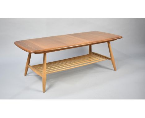 An Ercol Rectangular Coffee Table with Stretcher Shelf, 99cms Long