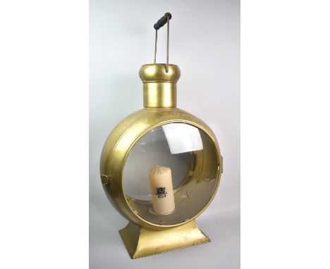A Large Modern Circular Candle Lamp with Carrying Handle, 35cms Diameter