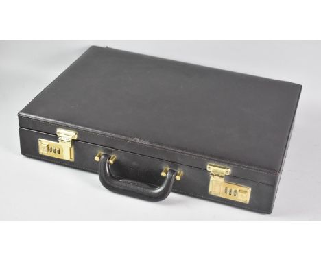 A Modern Leather Effect Combination Lock Briefcase with Fitted Interior