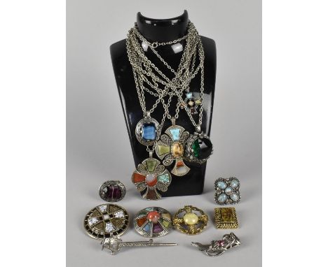A Quantity of Vintage Miracle and Other Brooches and Pendants