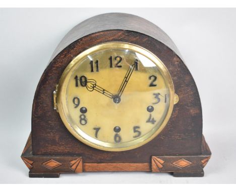 A Mid 20th Century Brass Cased Westminster Chime Mantel Clock, 27.5cms Wide