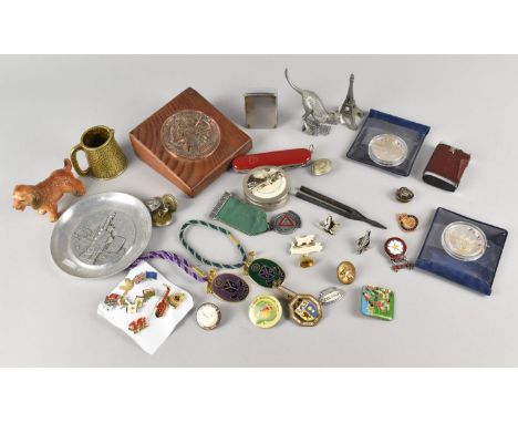 A Collection of Various Souvenir and other Items to Comprise Multi Tool Knife, Henley Enamelled Metal Badges, Commemorative C