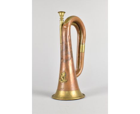 A Military Style Copper and Brass Bugle, 37cms High