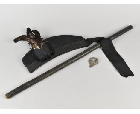 A Vintage Swagger Stick together with Scottish Clan Badge and Glen Garry