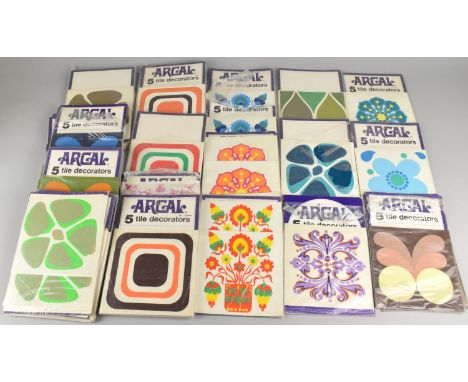 A Collection of Vintage Arcal Decorative Tile Decals