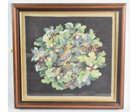 A Framed Tapestry, "Jay", by Iris Reynolds, 37x35cms