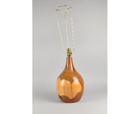 A Mid 20th Century Yew Wood Table Lamp Base Made by Maureen and Keith Shambrook, North Wales