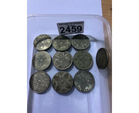 Ten George V florins. P&amp;P Group 1 (£14+VAT for the first lot and £1+VAT for subsequent lots) 