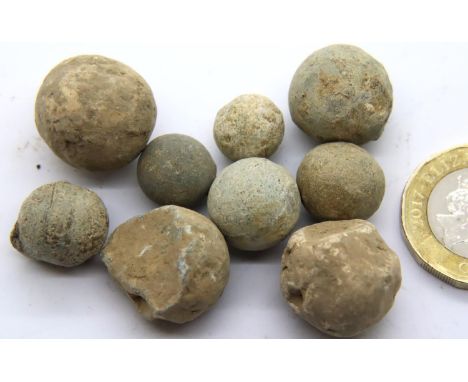 English Civil War Musket Balls - Some have impact damage. P&amp;P Group 1 (£14+VAT for the first lot and £1+VAT for subsequen