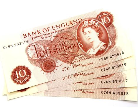 Four £10 shilling notes. P&amp;P Group 1 (£14+VAT for the first lot and £1+VAT for subsequent lots) 