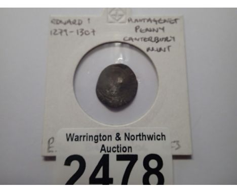 Edward 1279 - 1307 Plantagenet penny Canterbury mint. P&amp;P Group 1 (£14+VAT for the first lot and £1+VAT for subsequent lo