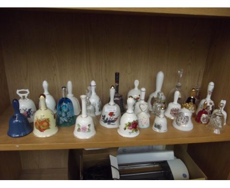 Large collection of ceramic and glass bells