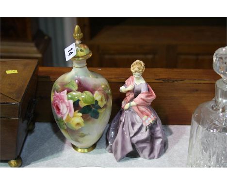 Royal Worcester vase and figure