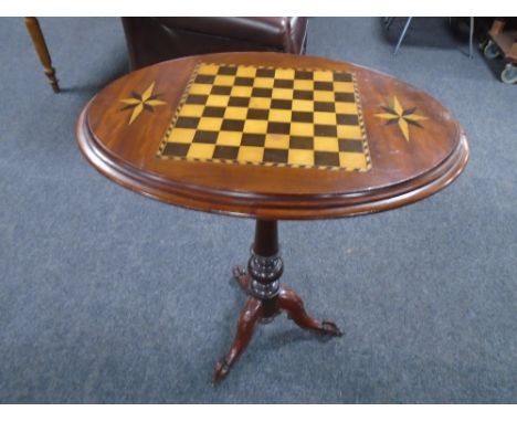 Walnut Parquetry Coffee Table with Reversible Chess Board-06