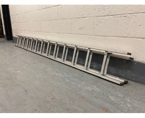 An aluminium extension ladder 