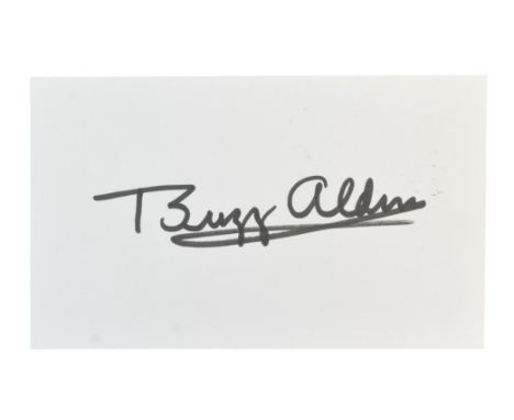 Edwin ' Buzz ' Aldrin Jr - Moon Walker (Apollo 11) - autograph in black ink upon a white card, undedicated. Measures approx: 