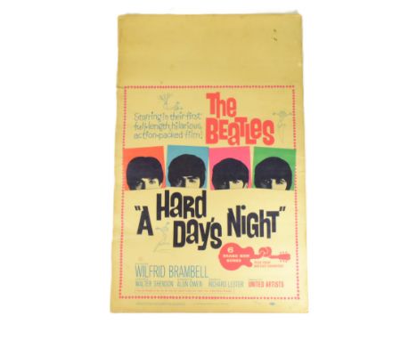 The Beatles - A Hard Day's Night (1964 United Artists) - original 1964 American-made cinema advertising window card / mini-po