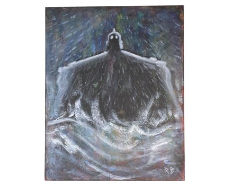 The Iron Giant (1999) - Richard Bazley (lead animator) - an original large acrylic on canvas painting of The Iron Giant. Depi