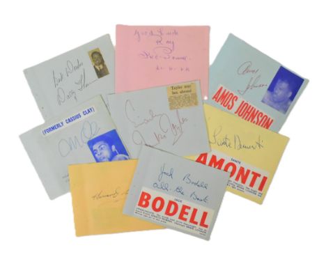 Boxing - a collection of vintage c1950s / 1960s autographs removed from an album of various famous boxers from the period. In