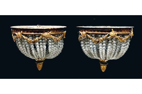 Plafoniere Con Pendenti : Coppia di plafoniere da soffitto in bronzo dorato inizi xx secolo