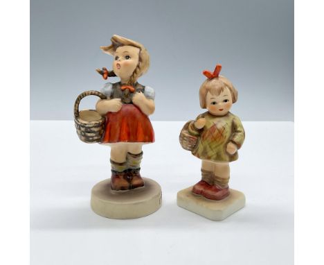 Beautiful duo of little girls with baskets, includes: Little Shopper 96 and I Brought You a Gift 479. Largest piece dimension