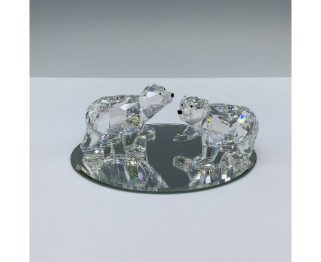 SCS 2011 Annual Edition. Two bear cubs in moonlight-colored crystal, and black crystal eyes and noses. Includes an oval mirro