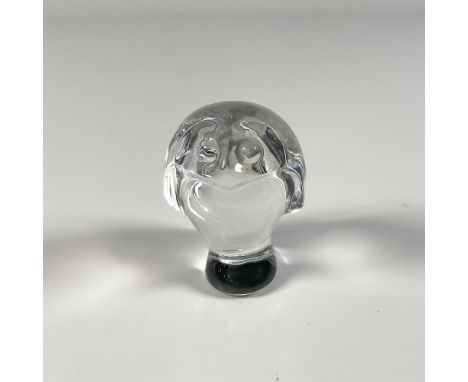 Clear crystal figurine of an adorable baby owl. Baccarat signed and backstamp. Dimensions: 1.5"L x 1.5"W x 2"HManufacturer: B