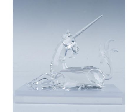 The Unicorn was the first of the Fabulous Creatures trilogy. The clear crystal unicorn is seated, his mane, tail, horn, and b