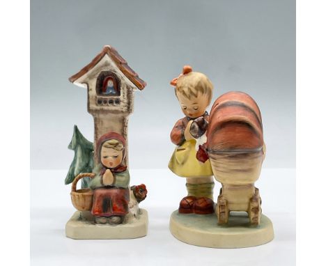 Worship 84/0, features a figure sitting in front of a tower praying. Doll Mother 67, features a small girl praying next to he