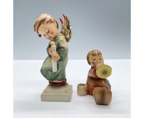 Lovely duo of angels, including Heavenly Angel 21/0 &amp; Angel Playing Horn 32. Tallest piece dimensions: 1.75''L x 2''W x 4