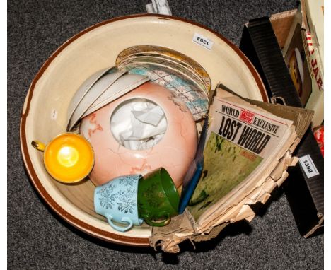 Collection Of Ceramics Including cups, saucers, side plates, togethwe with various old newspapers etc.