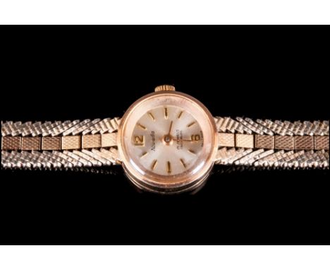 Nivada - Manual-Wind Ladies 9ct Gold 1970's Wrist Watch. Both of Good Quality. Bracelet and Watch Case are Fully Hallmarked. 