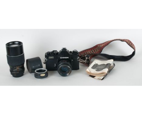 Chinon CEII Memotron Camera In Leather Case with extra lenses