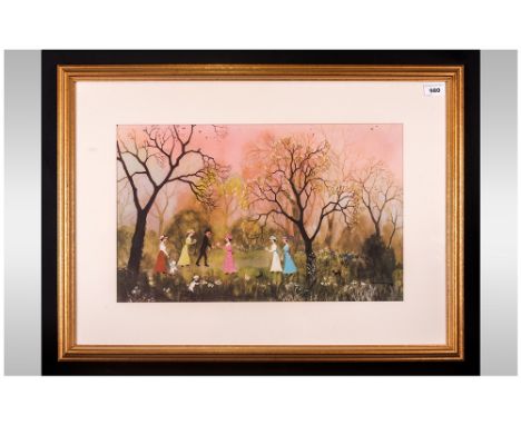 Helen Bradley (1900-1979) 'All On An April Evening' beautifully framed unsigned print. Acquired directly from the publishers 