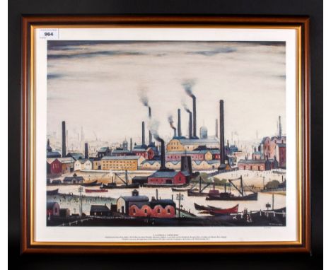 L.S.Lowry R.A Limited & Numbered Edition Colour Print Number 315/850 Titled 'A River Bank' Published by Henry Donn Gallery St