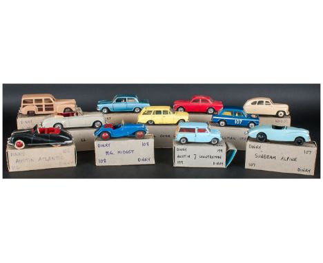 Dinky Collection Of 10 Loose Cars Comprising Number 199 Austin 7 Countryman, 184 Volvo 1225, 194 Bentley S2, 141 Vauxhall Vic