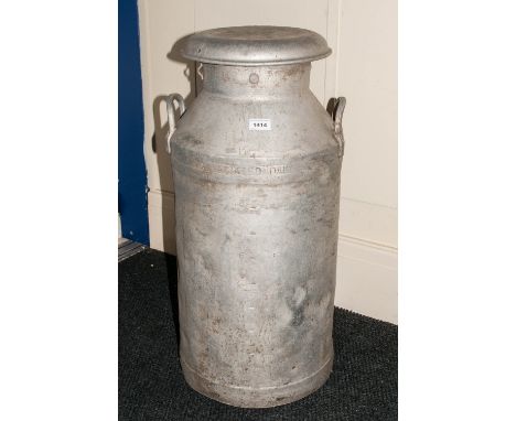 Vintage Metal Milk Churn, with Two Steel Buckets, Iron Grinder and ARP Fire Bucket ( 5 ) Pieces In Total. 