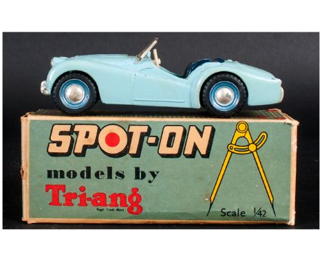 Spot-On By Tri-ang Number 108, Triumph T.R.3, Light Blue Body, Complete With Blue Box, 