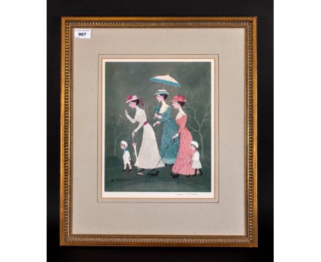 Helen Bradley Pencil Signed Limited Edition Colour Print, Titled 'Oh just look said mother' Mounted & framed behind glass.