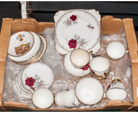 Bone Staffordshire Part Tea Set, Comprising Sandwich Plate, Milk Jug, Cup and Saucers etc. ( 21 ) Pieces Altogether. 